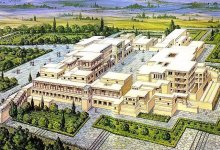 Representação do que terá sido o palácio de Knossos em Creta.jpg
